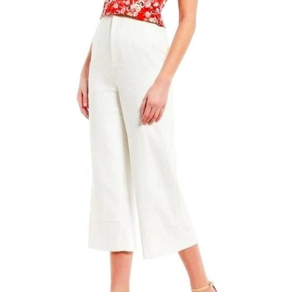 Antonio Melani Abby Wide Leg Ivory Cropped Pant NWT Size 6